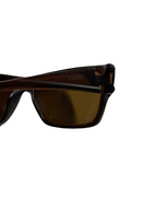 Vintage brown polarized rhinestone sunglasses with adjustable rope| SKU 4500
