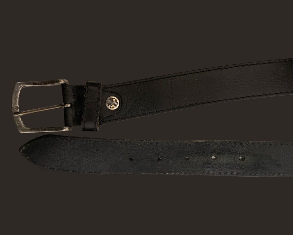 Vintage Timberland black leather mens belt size xl
