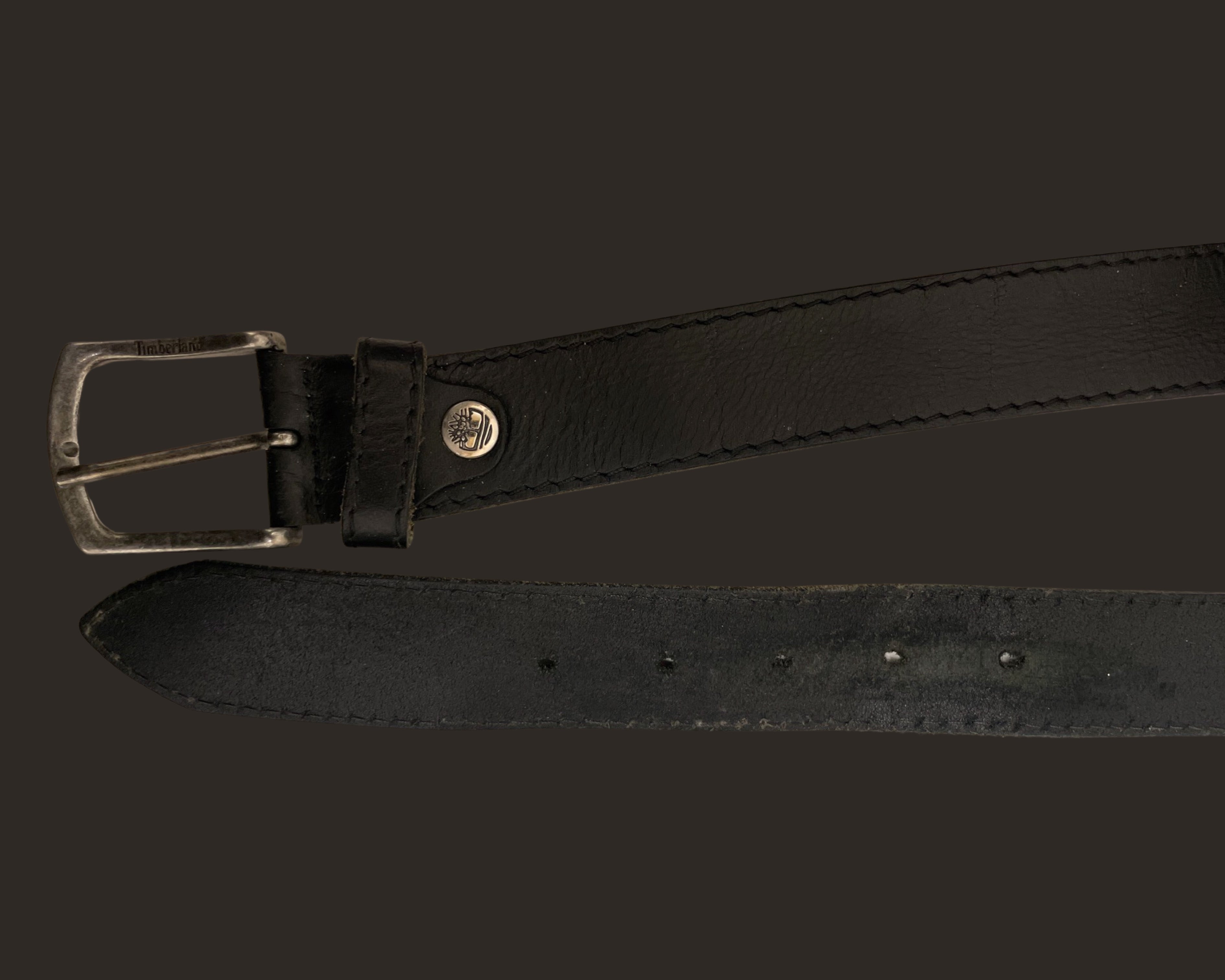Vintage Timberland black leather mens belt size xl