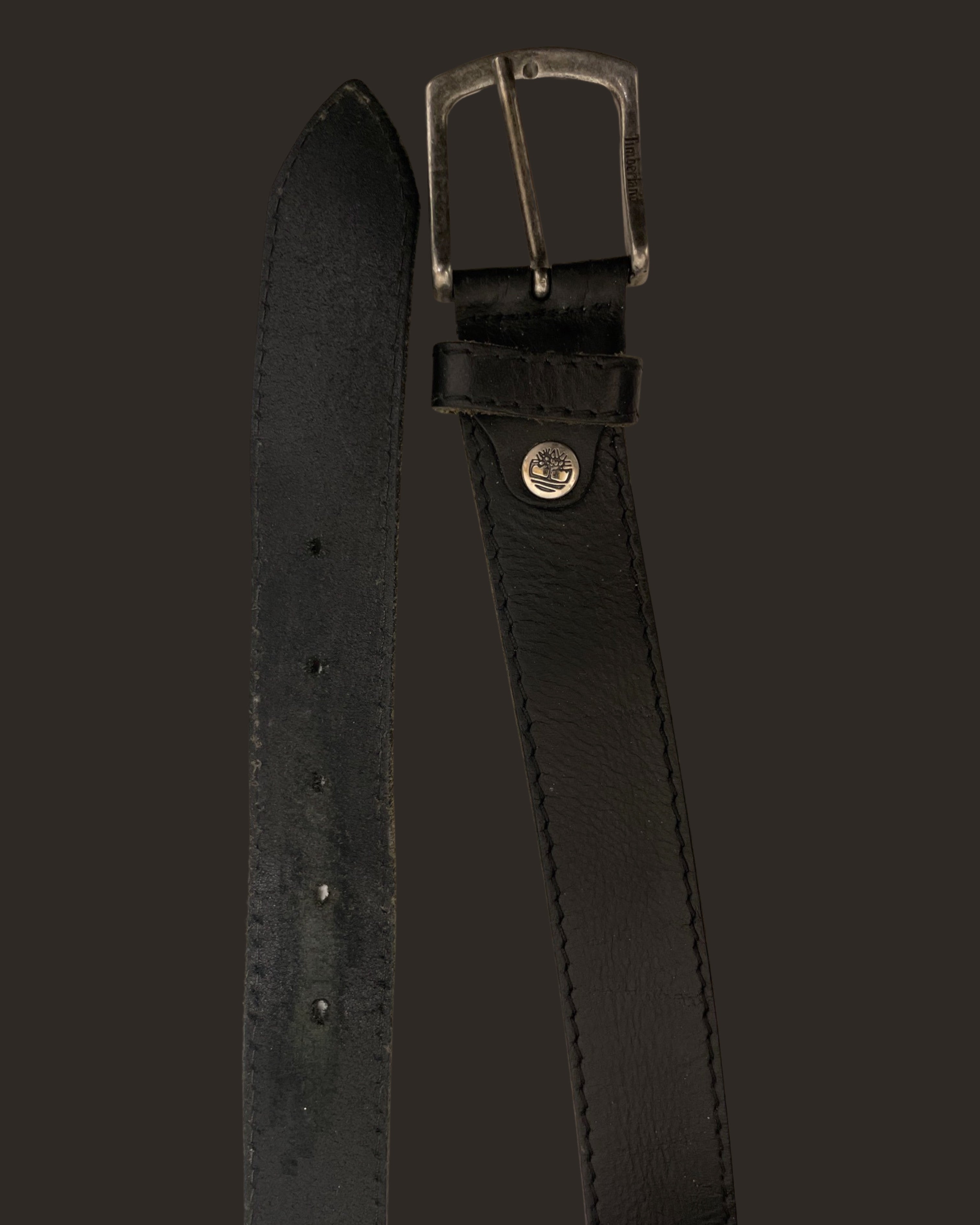 Vintage Timberland black leather mens belt size xl