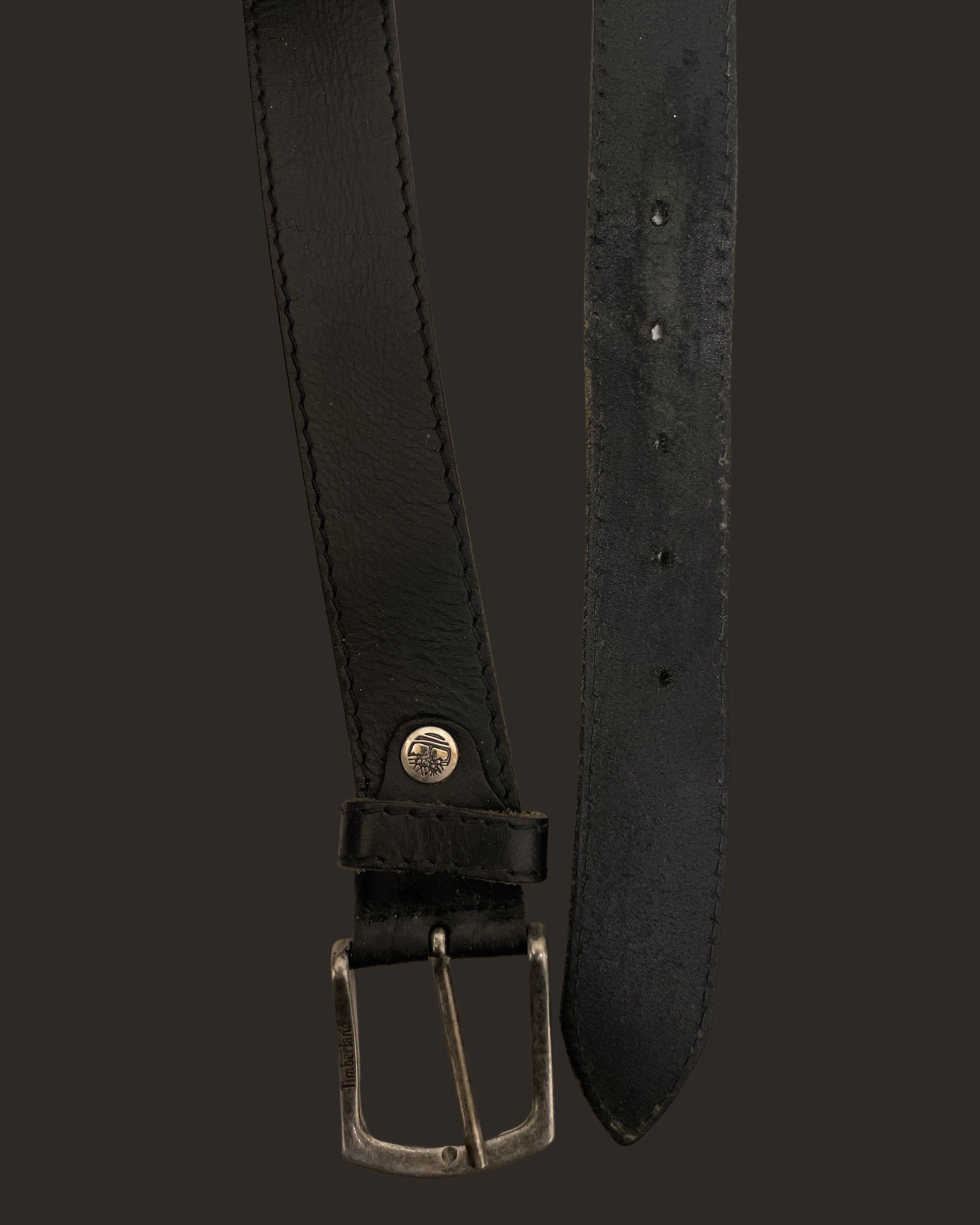 Vintage Timberland black leather mens belt size xl