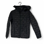 H20 Women's winter Zip Up high neck Snap Black Puffer Jacket in S pt 26 w 22 SKU 6873