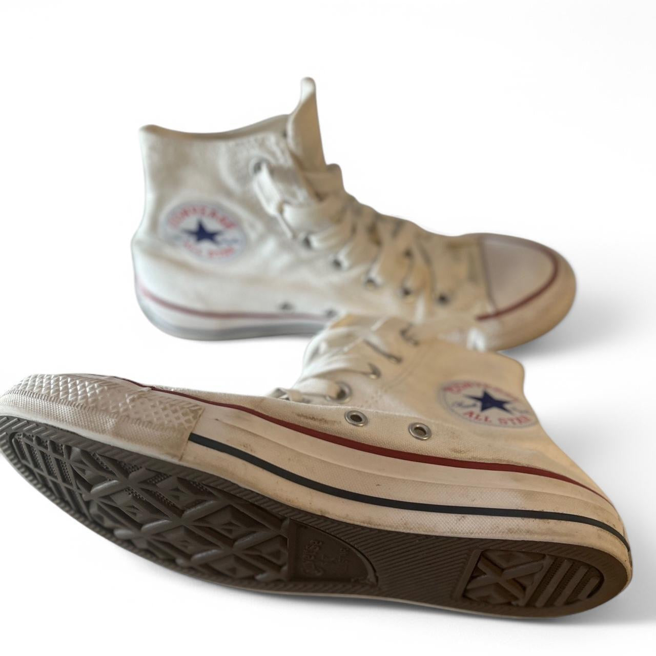 Converse Chuck Taylor All Star Hi High White 5Men’s 7Women’s 35 22CM Lace SKU 6830 White Converse high-top trainers