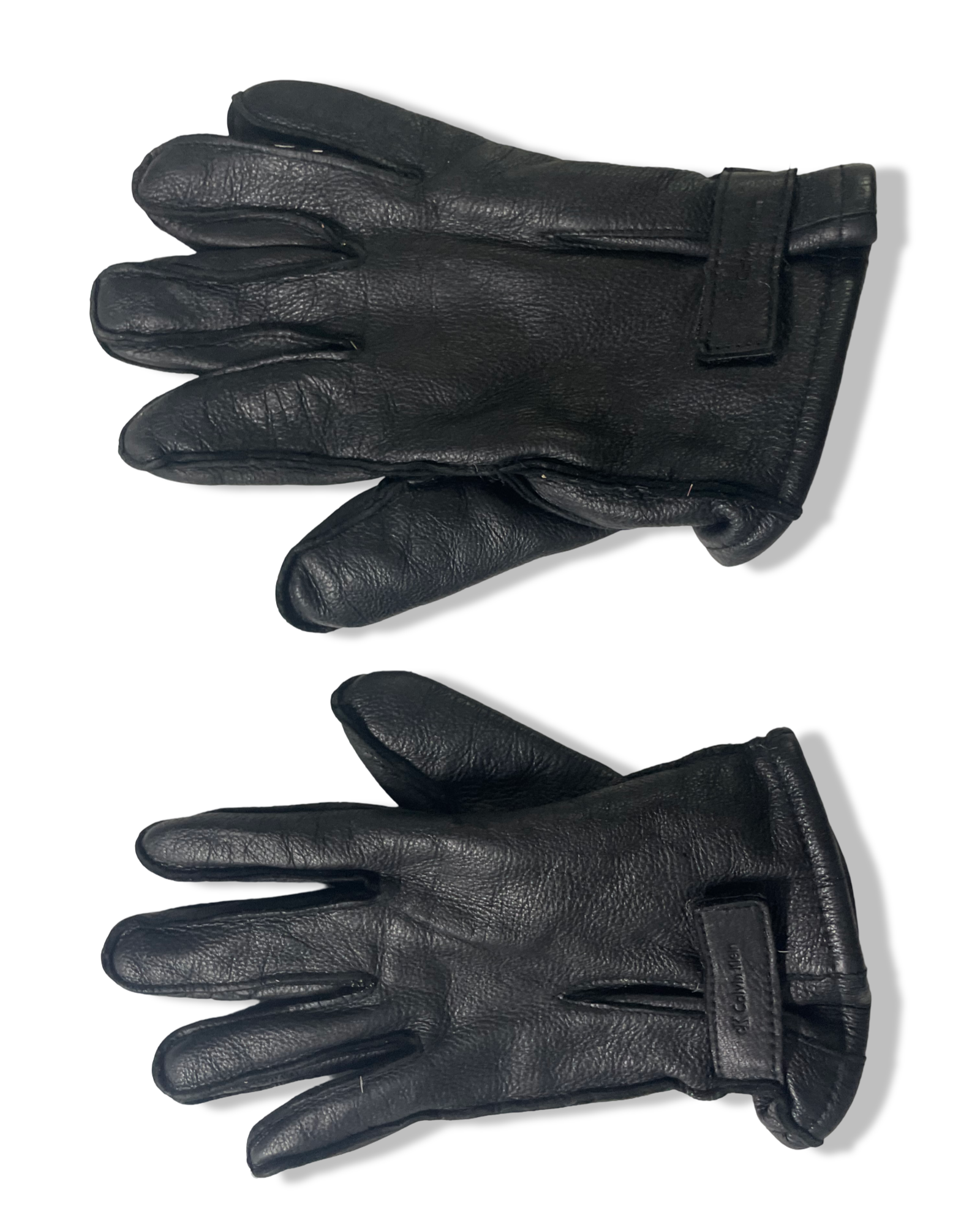 Vintage black leather Rockster  gloves men (black)  in small.  SKU 4164