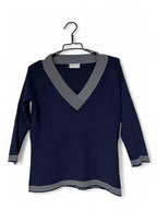 Wallis Womens Blue V-Neck Acrylic Blend Jumper Size 14 SKU 6939 L23 W18