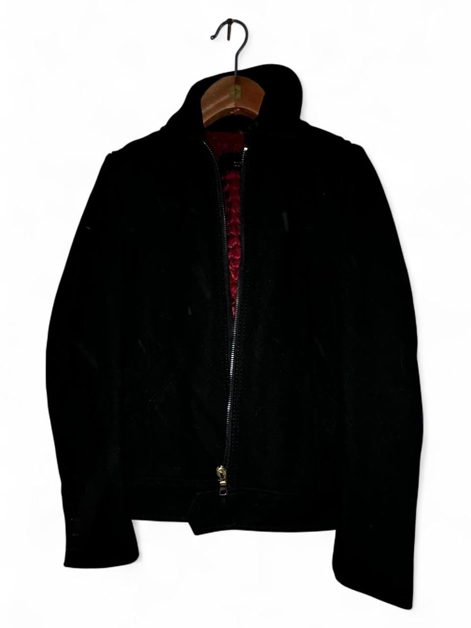 Men’s  small Black Zara Harrington jacket with red lining jacket collar to hem 27 pit to pit 19 sku 7079