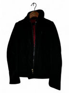 Men’s  small Black Zara Harrington jacket with red lining jacket collar to hem 27 pit to pit 19 sku 7079