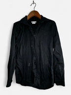 Men’s Black Zara slim fit button up shirt #slimfit in size L collar to hem 31 pit to pit 20 sku 7048