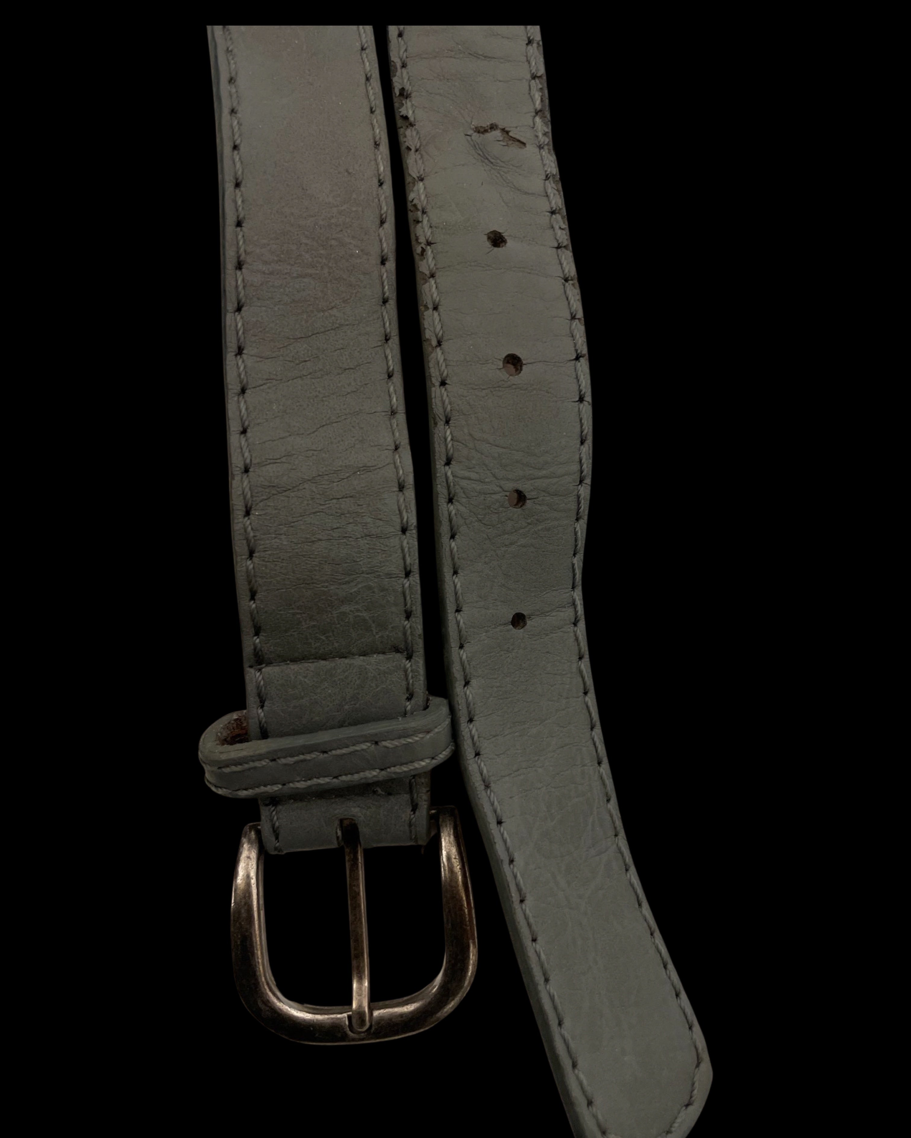 Vintage grey leather belt size S