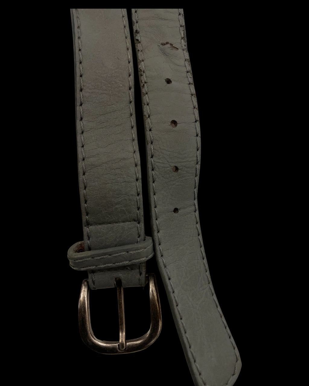 Vintage grey leather belt size S