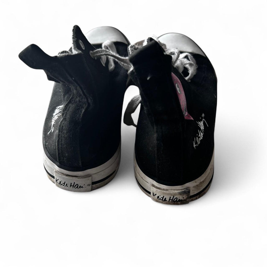 Black and white Converse trainers with heart detail #Converse #HeartDetails uk 4 us 6 sku 6981