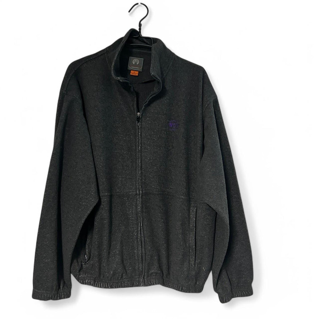 Vintage Weatherproof Garment Co. Men's Dark Gray Fleece Full-Zip Jacket with Pockets, Size XL - SKU 6869