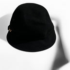 Black wool felt fedora hat with gold buckle hats Wool Hat  Adjustable  Color: Black sku 6796