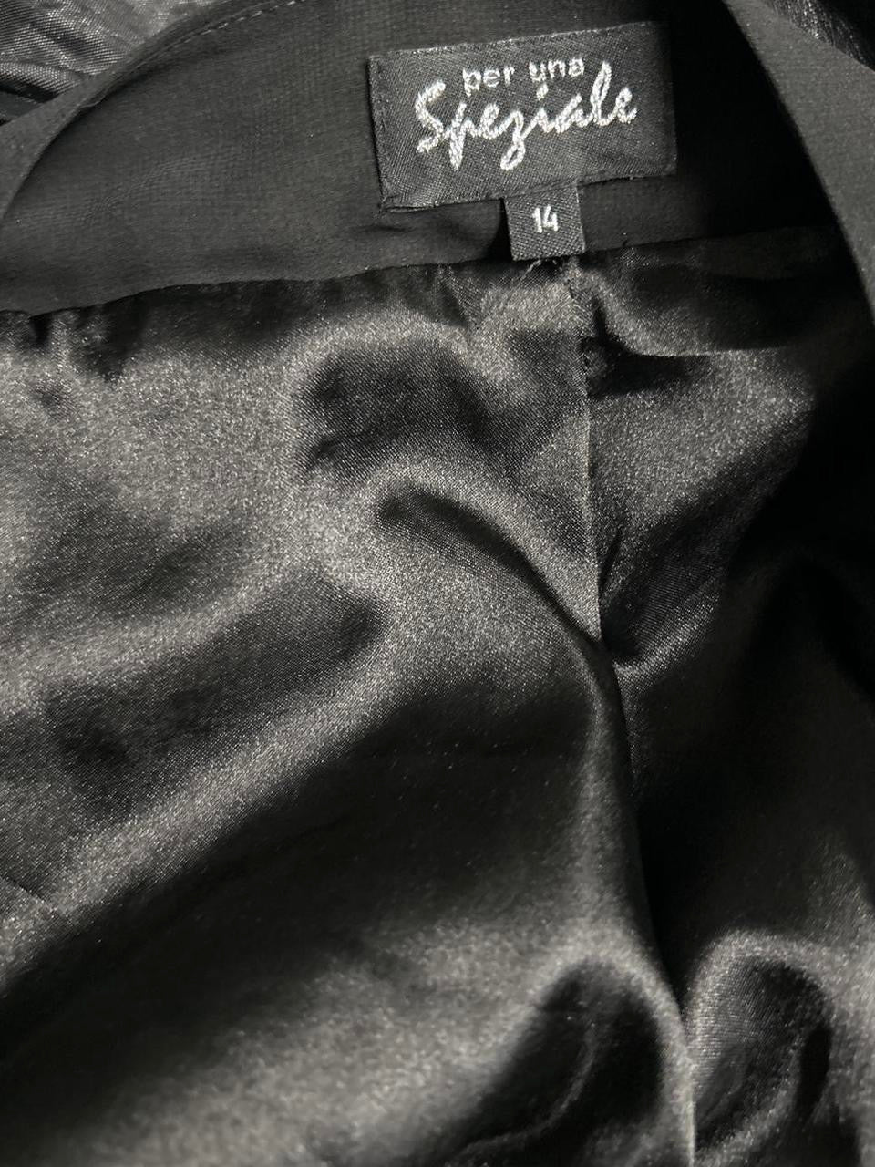 Per Una Women's Black Sequin Cropped open front Jacket Size 14 L25W17 SKU 6948