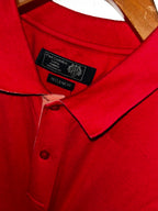 red Paul Costelloe regular fit polo shirt. 
Size medium large 
SKU 7173
L 30 W 24