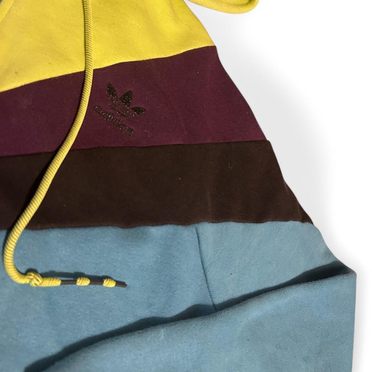 Vintage Adidas Multi Color block Full Zip Up Women’s hoodie in Large SkU 6854