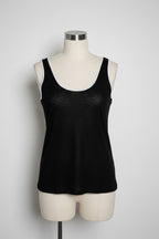 Black tank top with white trim #gothvibes #grungefashion collar to hem 24 pit to pit 15 sku 7066