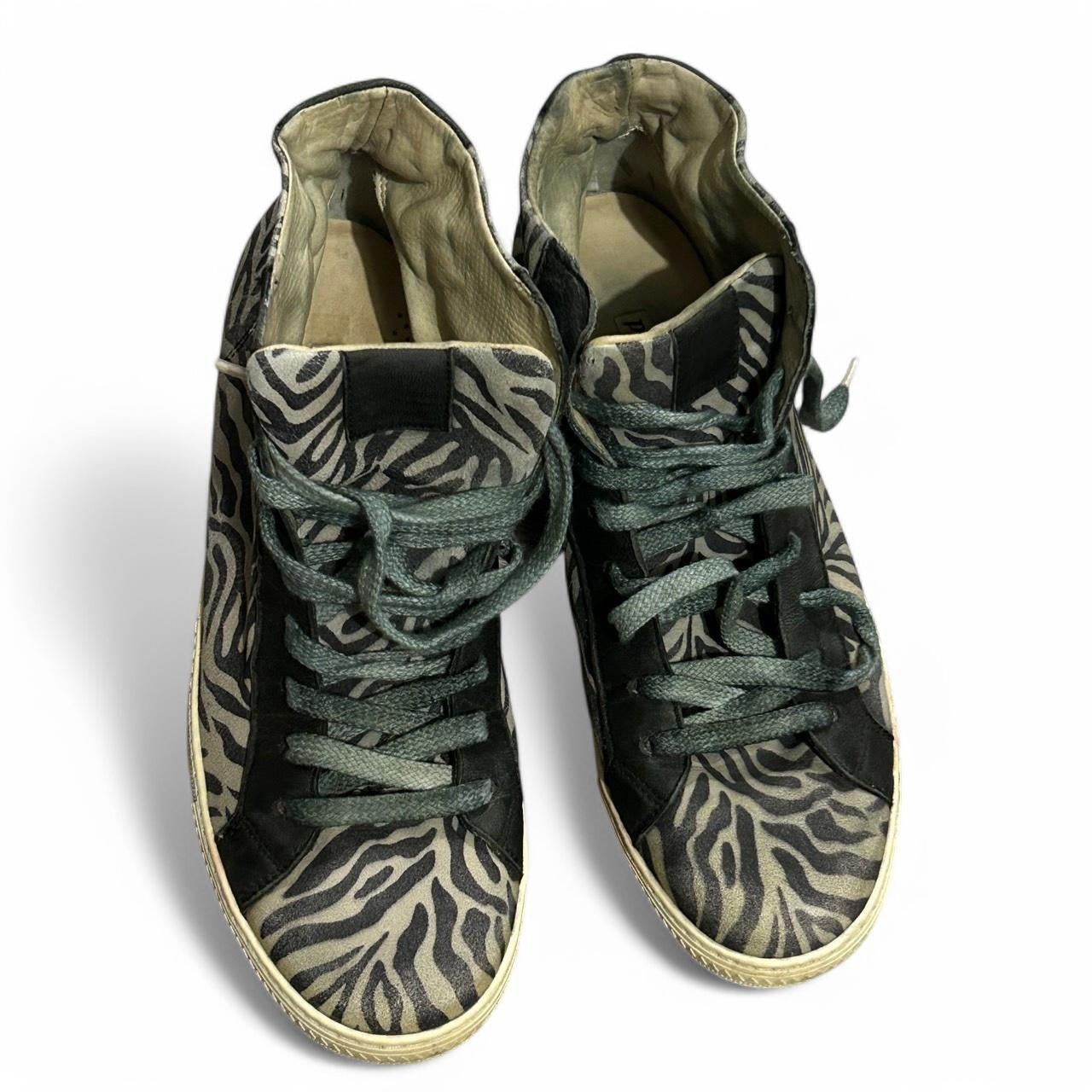 Paul Green Black and white zebra print sneakers with a 2.5" heel #y2k #zebraprint uk size 6 sku 6996