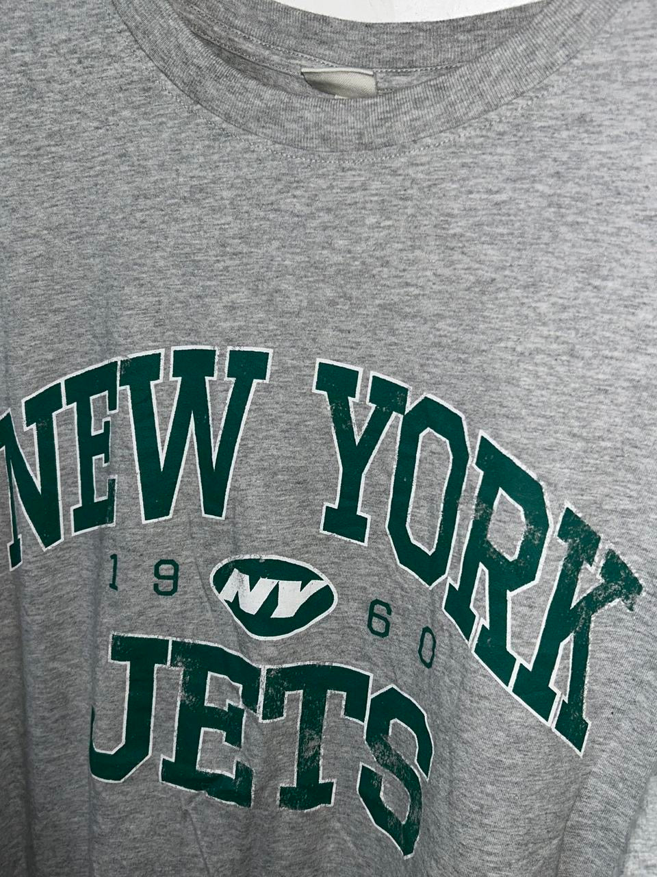 Oversized Grey New York Jets vintage 90s cotton t-shirt football 3XL