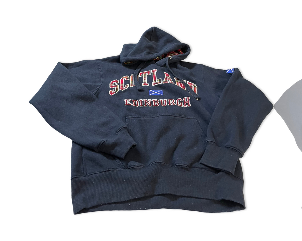 VINTAGE EDINBURGH TARTAN LION HOODIE L25 W18 |SKU 4178