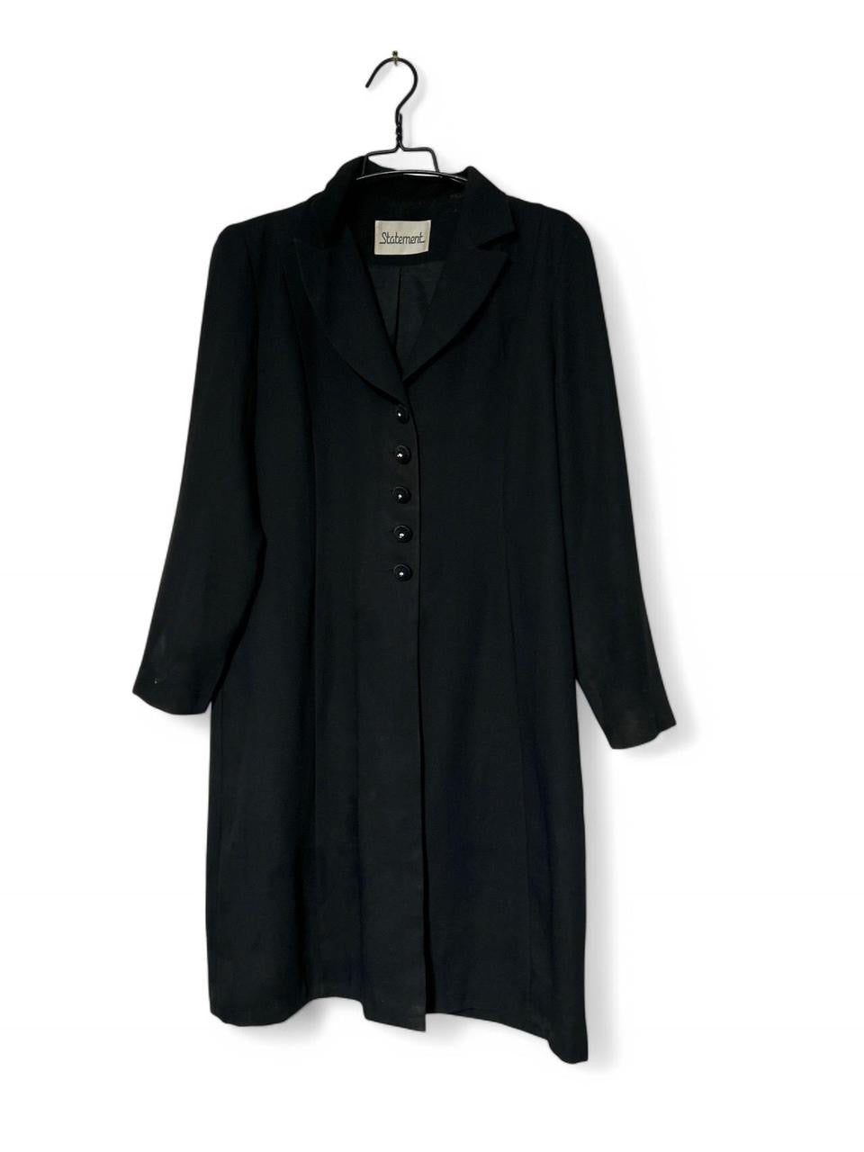 Black Statement vintage long sleeve button up dress jacket  #longsleevedress one size SKU 6929 L44 W22