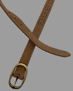 Vintage brown leather mens belt