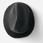 Grey herringbone wool fedora hat hats sku 6818