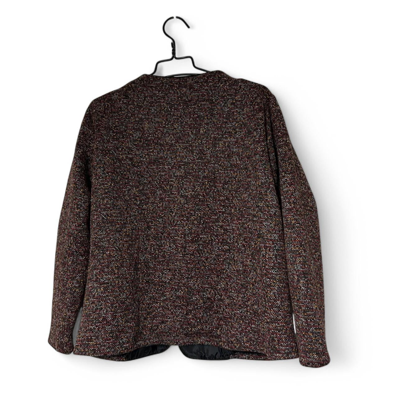 Vintage Women's Darex Red Mid-Length Knit Jacket with Subtle Sheen, One Size (27" Length, 24" Waist) - SKU 6912