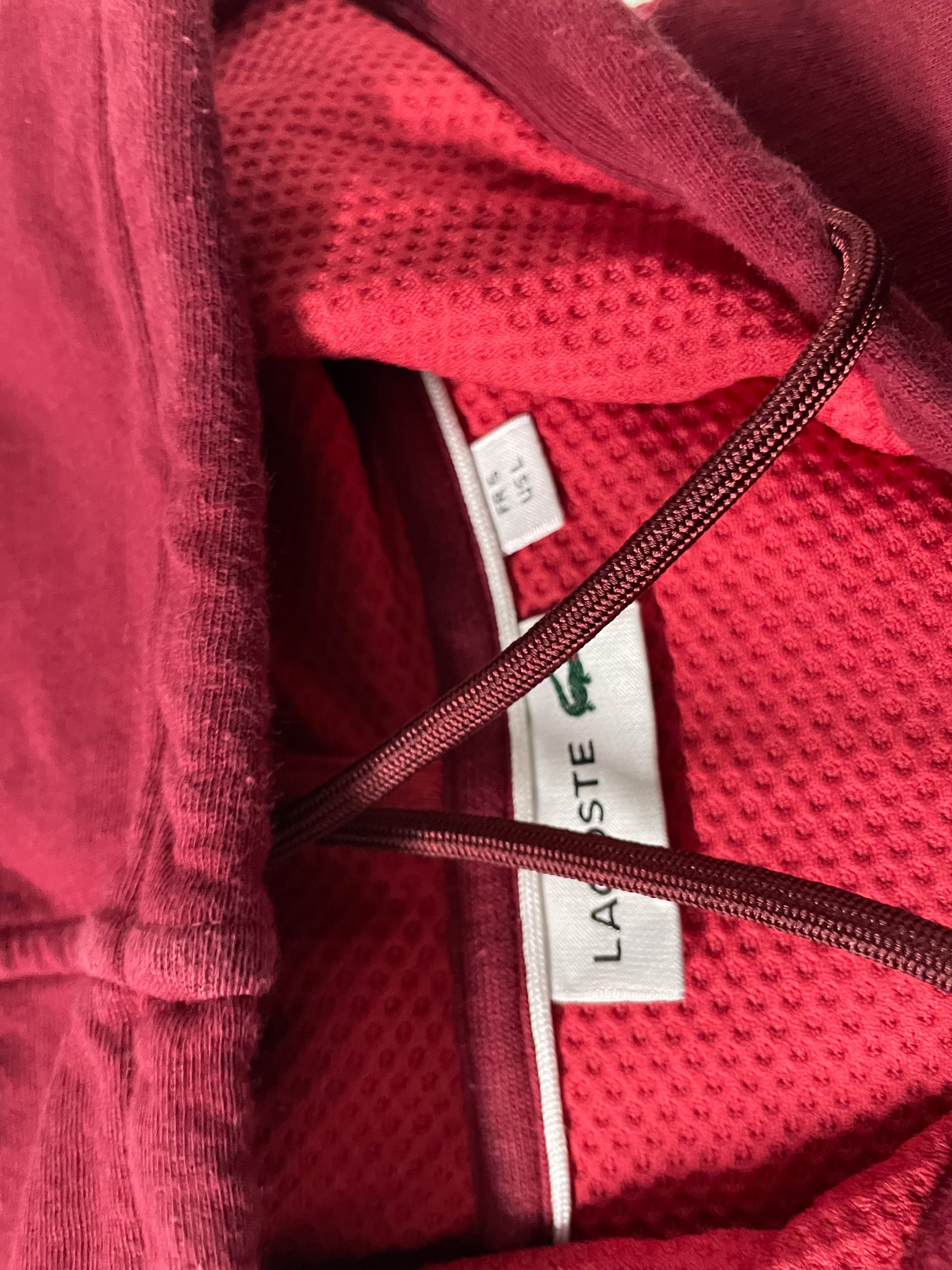 Cliche Vintage| Vintage Women's red Lacoste LACOSTE vintage hooded jacket | Women’s hoodie 00s 90s full zip sport sweater | Cozy warm classic sweatshirt jumper for women men | Large Size