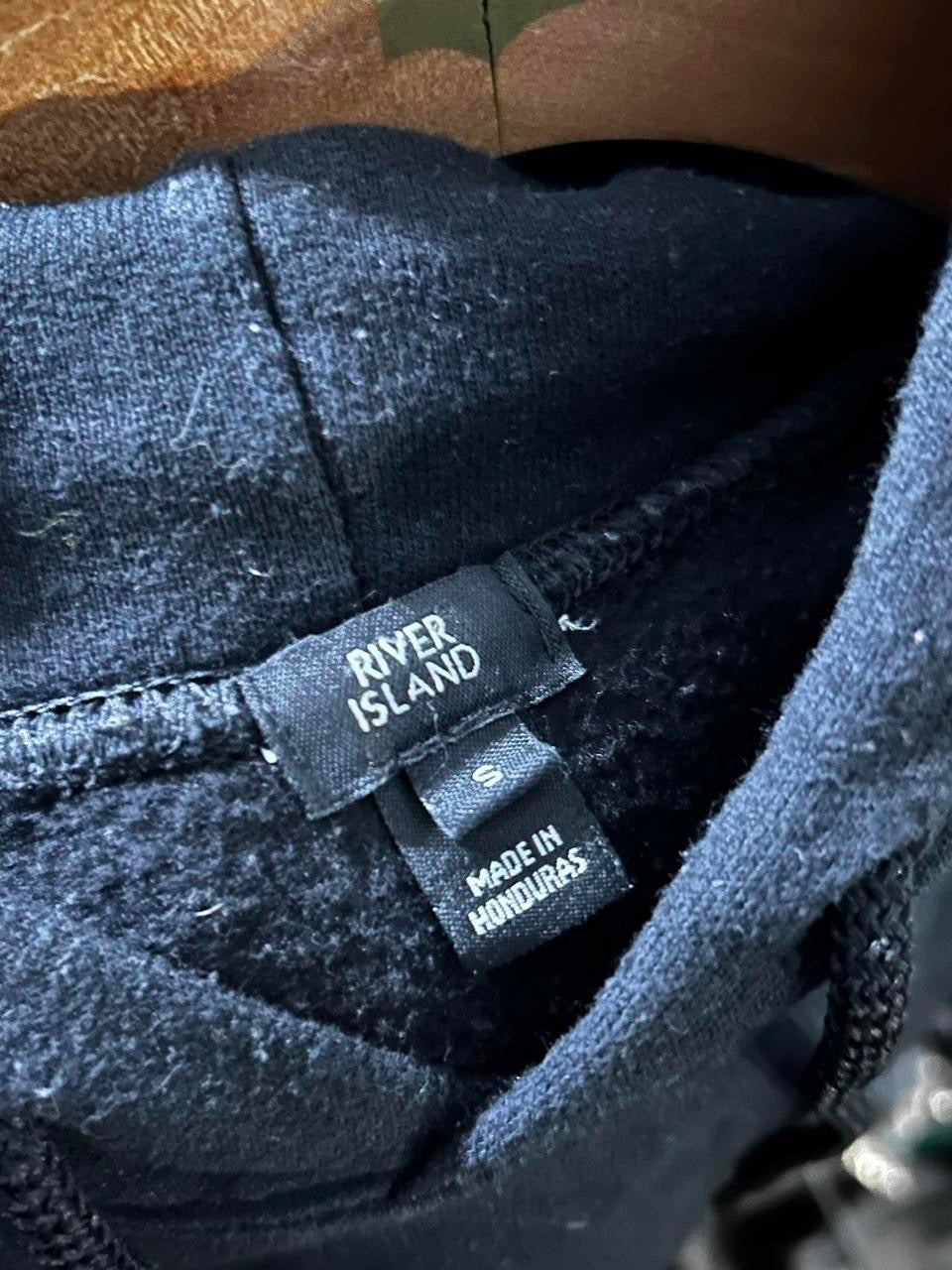River island Union Pain Reflective black hoodie size small