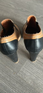 Top Shop Ladies Chelsea Boots tan Real Leather Brogues Size Uk 6