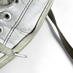 Unisex White leather Converse trainers with a worn look #streetwear size 6 men’s size 8 women’s  sku 6975