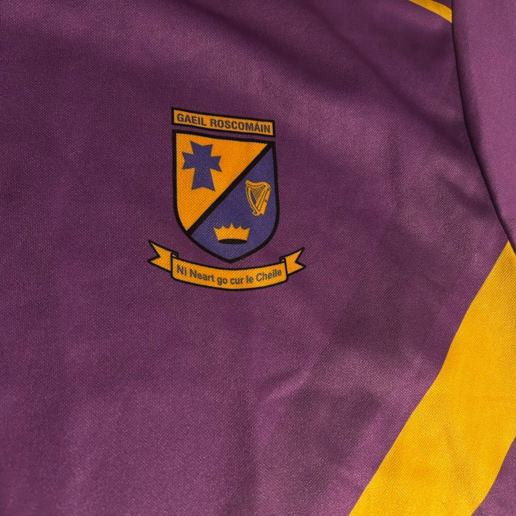 Purple and yellow Roscommon GAA jersey #GAA #MayoGAA in sz L sku 6848