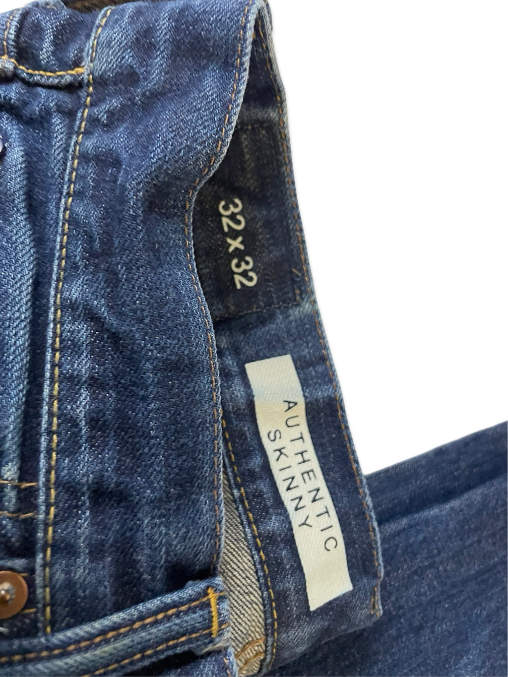 GAP Mens Jeans Skinny Fit Blue Distressed Denim SIZE W32 L32 Waist 32" Leg 32"|SKU 4182