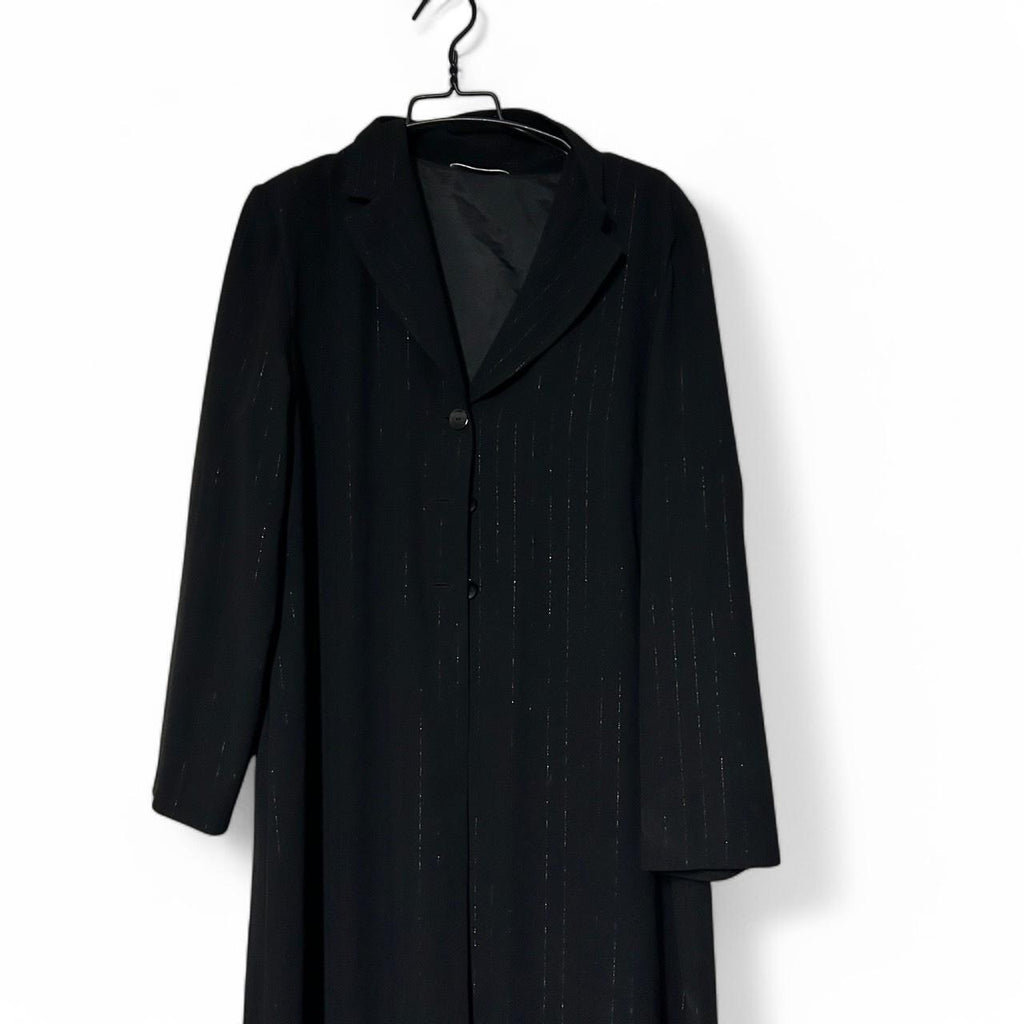 Statements Black pinstripe light soft coat with a touch of elegance #wintercoats L 45 W20 SKU 6907