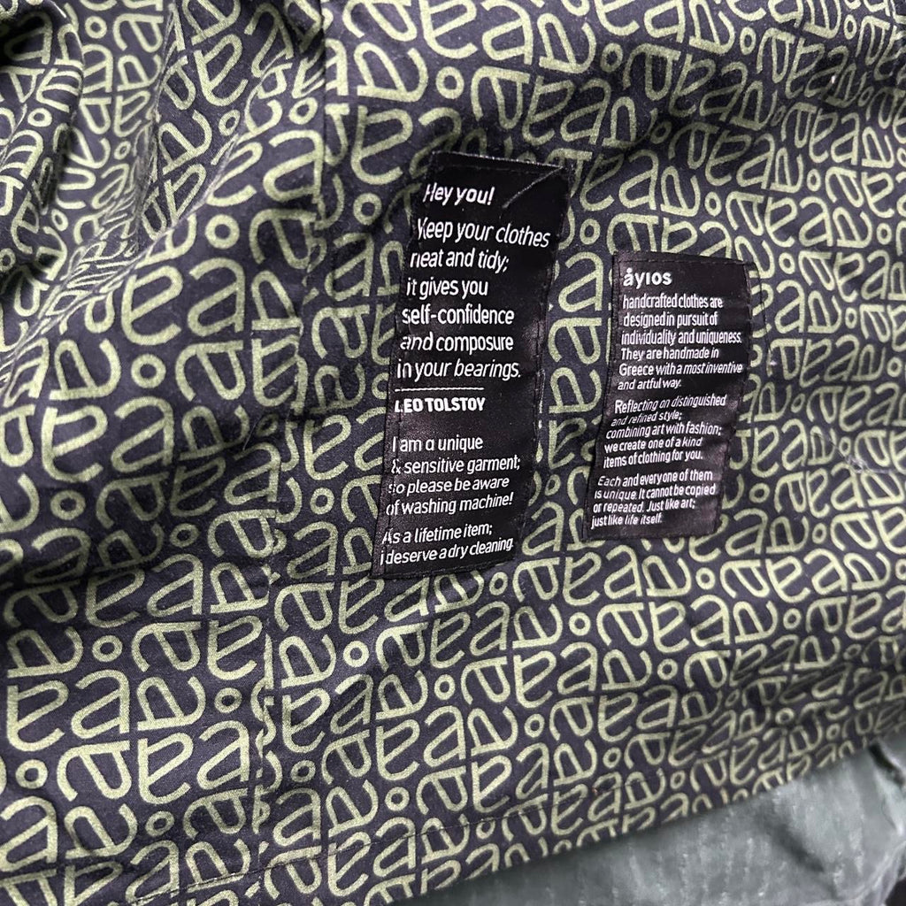 " Unisex Ayios Navy Green Street wear Jacket Made In Greece With Unique Distressed Look L32 W22 in L/XL SKU 6915"