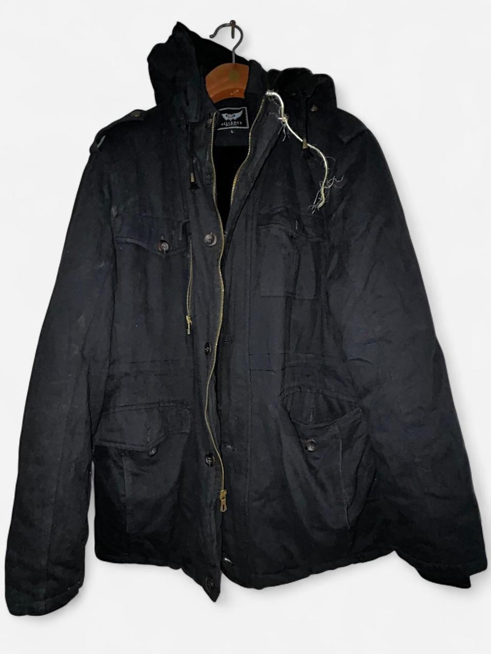  Alliance Fashion Unisex Full Zip Hooded Winter Jacket Grey Size L