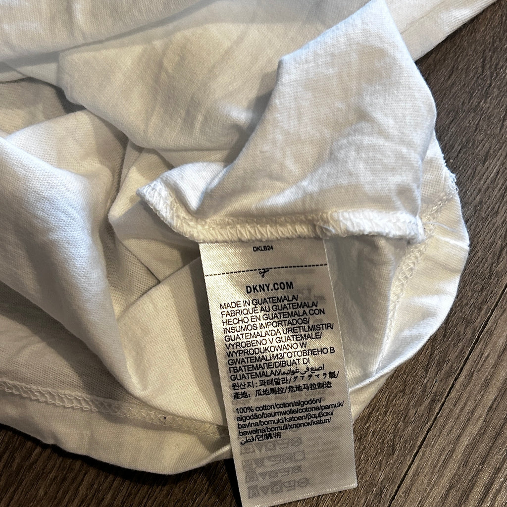 Men’s Cotton DKNY T-Shirt White Big Logo Mens Size XL