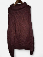 Burgundy Zara knit turtleneck sweater #winterknit