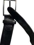 Vintage men's black Monti genuine leather buckle belt| L47| SKU 4494