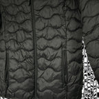 H20 Women's winter Zip Up high neck Snap Black Puffer Jacket in S pt 26 w 22 SKU 6873