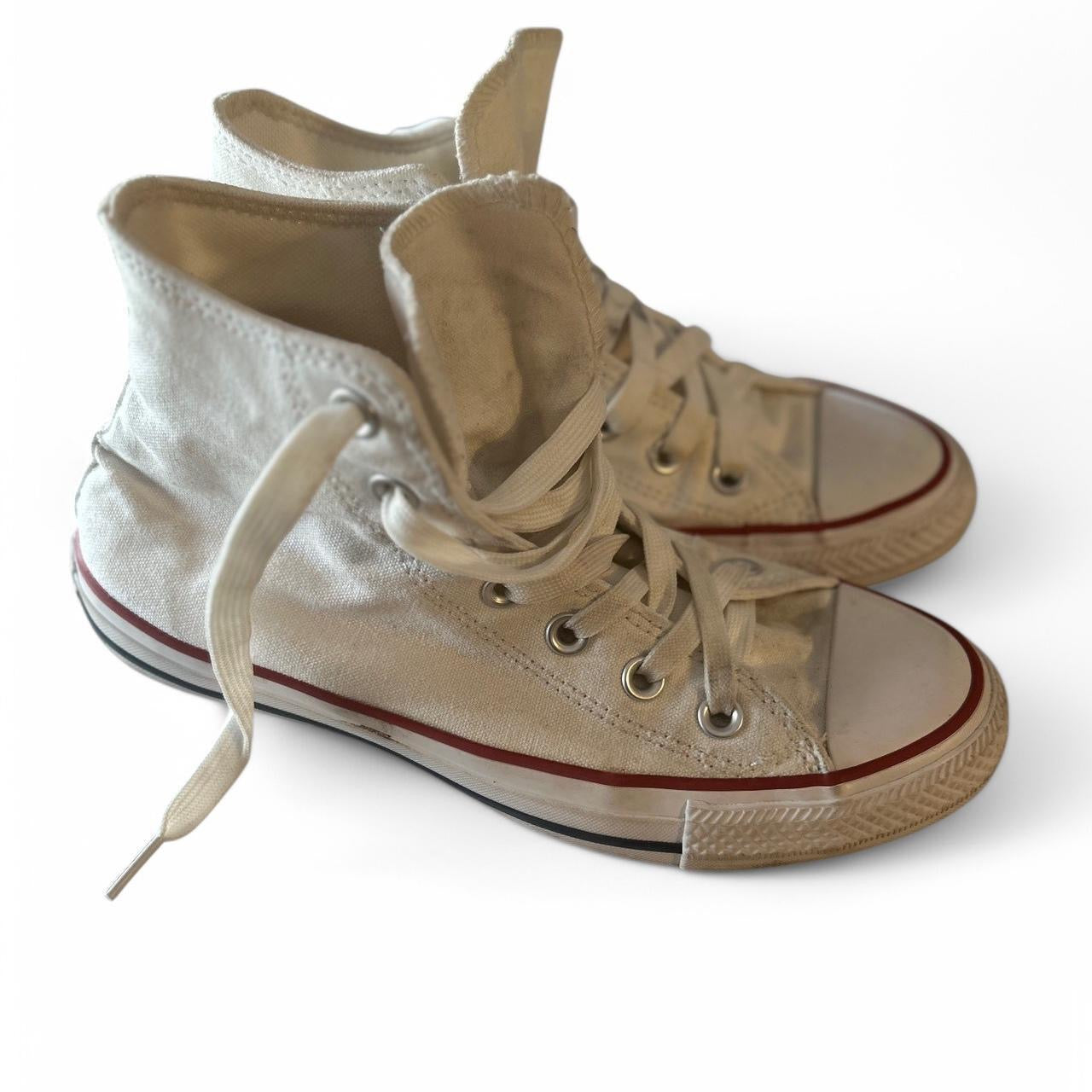 Converse Chuck Taylor All Star Hi High White 5Men’s 7Women’s 35 22CM Lace SKU 6830 White Converse high-top trainers