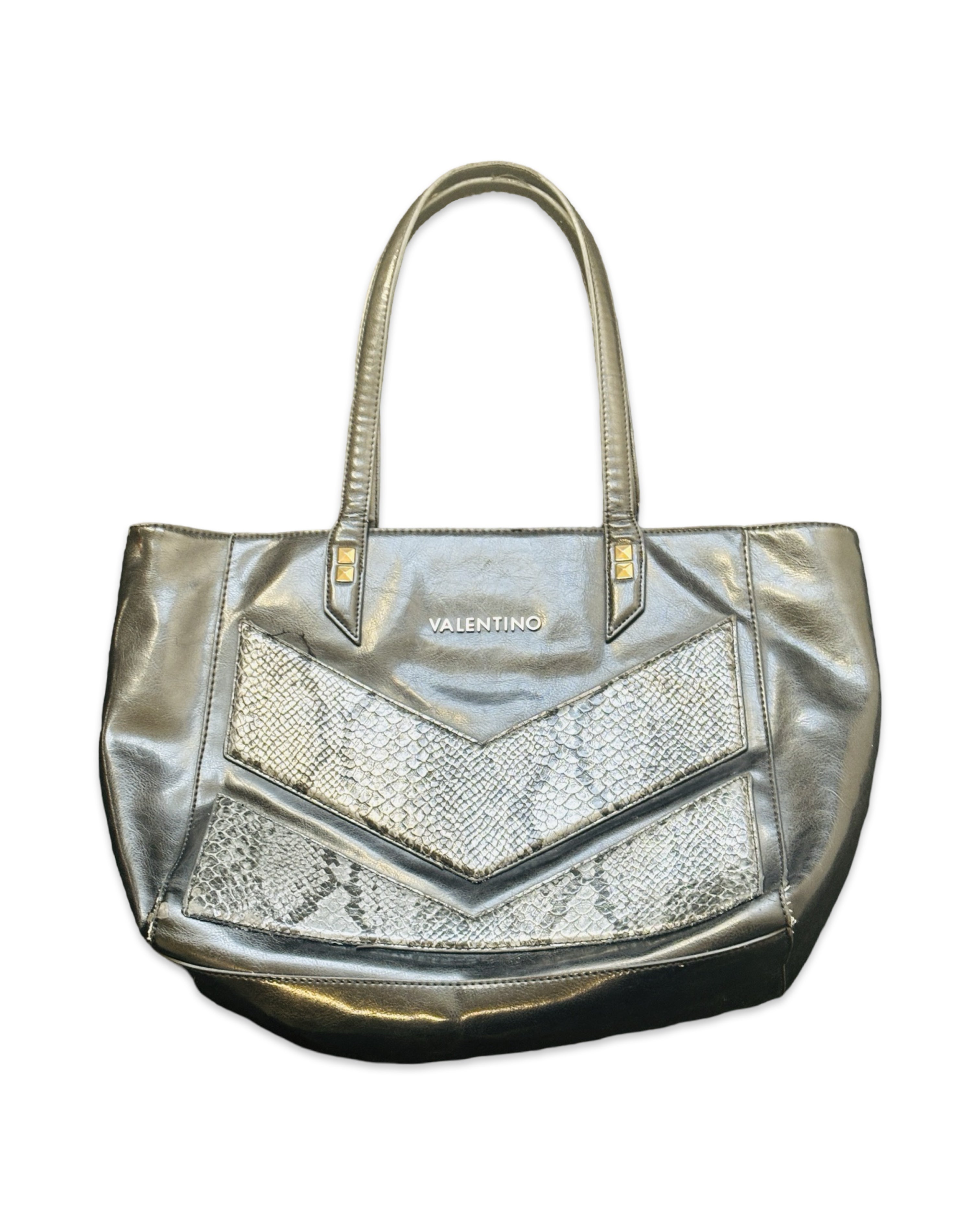 90s Stunning vintage Valentino silver tote Handbag SKU 4074.