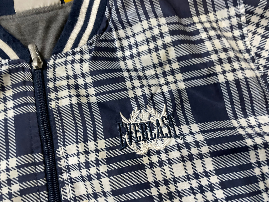 Vintage men blue & white checkered Everlast full zip jacket SKU 4290