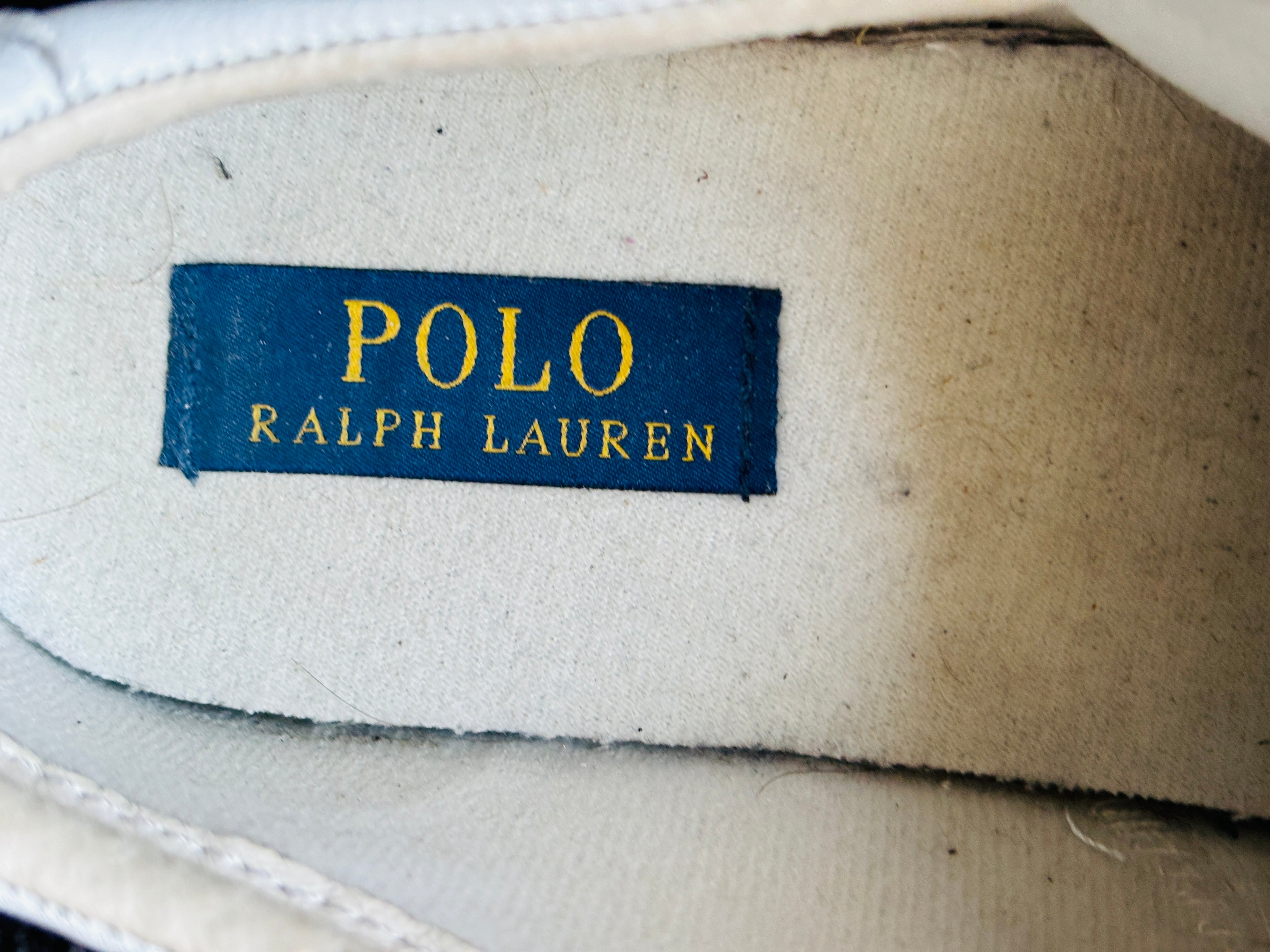 Vintage POLO RALPH LAUREN Leather Hanford Low Top Trainers - Men's UK Size 8"