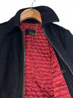 Men’s  small Black Zara Harrington jacket with red lining jacket collar to hem 27 pit to pit 19 sku 7079