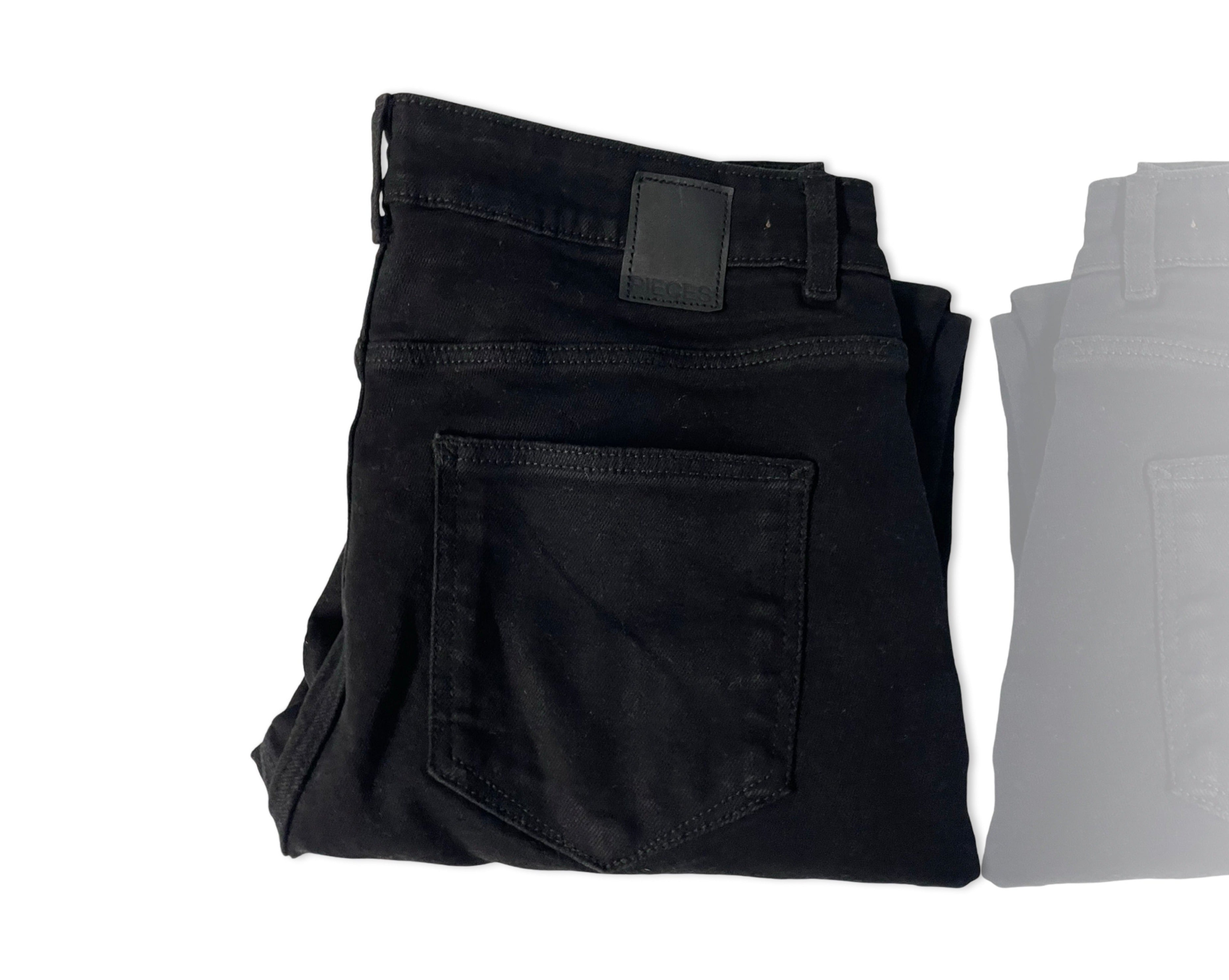 vintage black women's pieces jeggins in XL L31 W32|SKU 4238