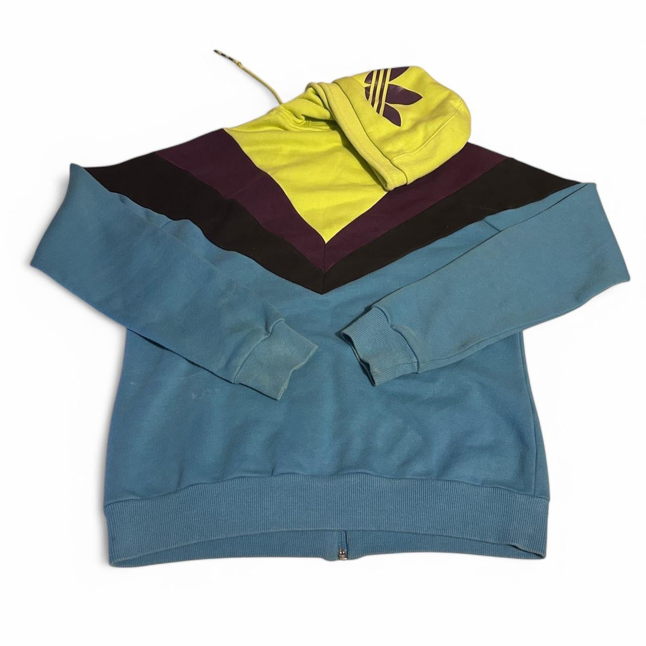 Adidas multicolor full zip women’s size large Adidas Originals green and yellow hoodie women’s in large sku 6854