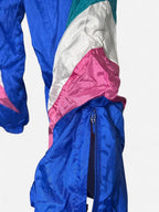 Blue Adidas track pants with drawstring waist, zipper pockets and elasticated ankles adidas #trackpants