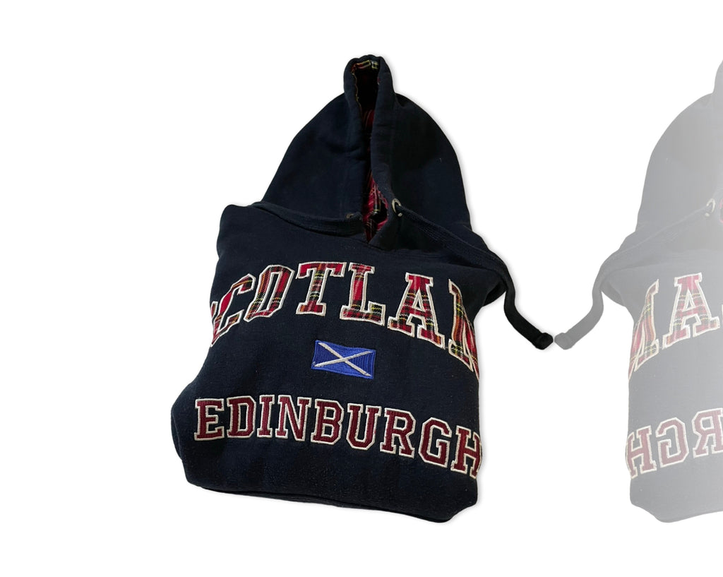 VINTAGE EDINBURGH TARTAN LION HOODIE L25 W18 |SKU 4178